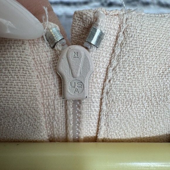 VTG Dawn Joy Fashions Old Money‎ Midi Tea Secretary Art Dress Pale Peach Size 10 - Picture 8 of 11